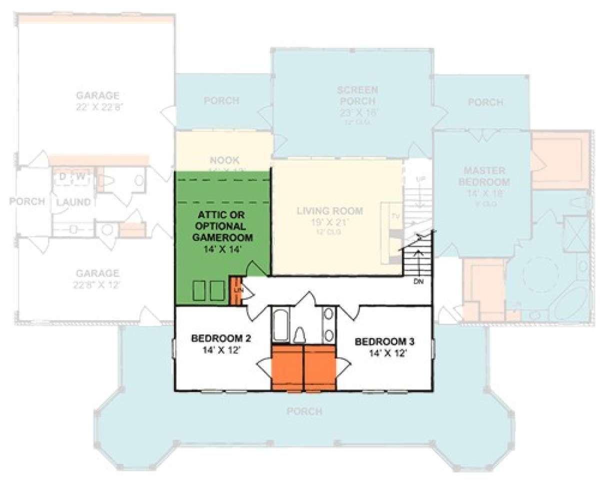 Floorplan 2 for House Plan #4848-00172