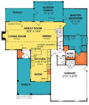 Floorplan 1 for House Plan #4848-00175