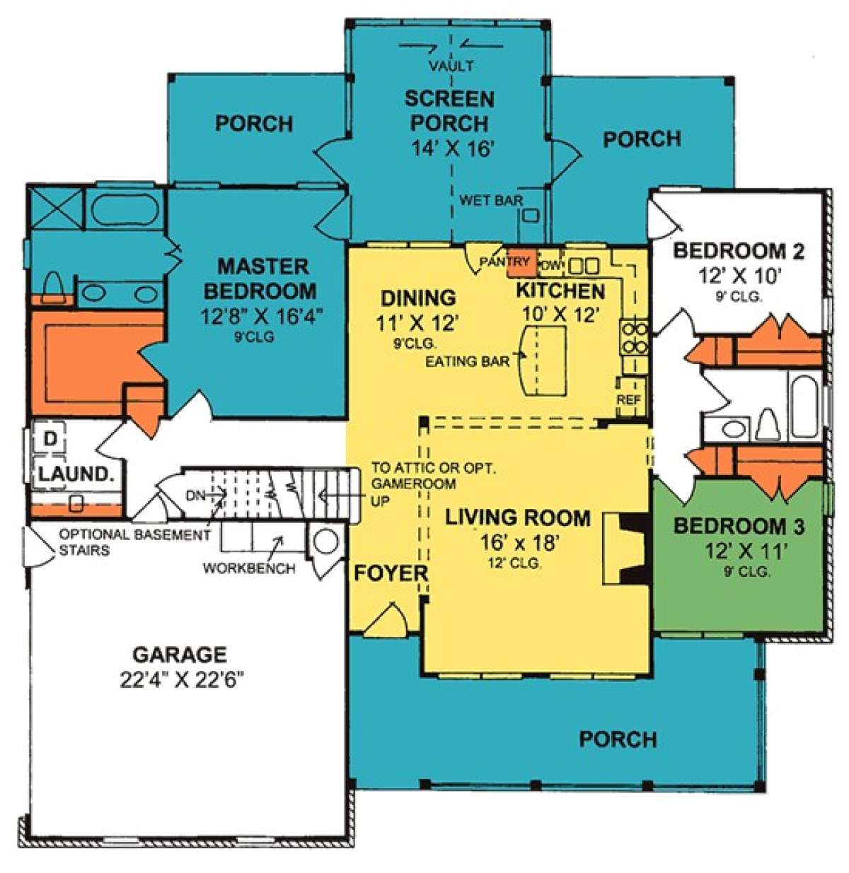 Floorplan 1 for House Plan #4848-00180