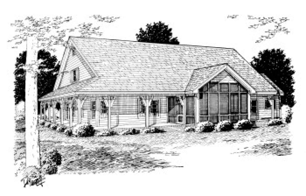 Ranch House Plan #4848-00186 Elevation Photo