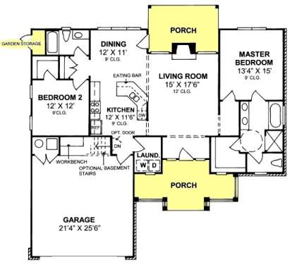 Floorplan 1 for House Plan #4848-00198