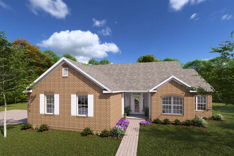 House Plan House Plan #13873 Angled Front Elevation