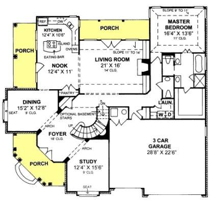 Floorplan 1 for House Plan #4848-00216
