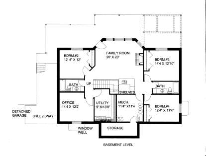 Basement for House Plan #039-00137