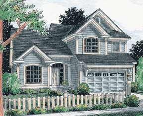 Narrow Lot House Plan #4848-00227 Elevation Photo