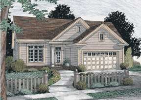 Narrow Lot House Plan #4848-00229 Elevation Photo