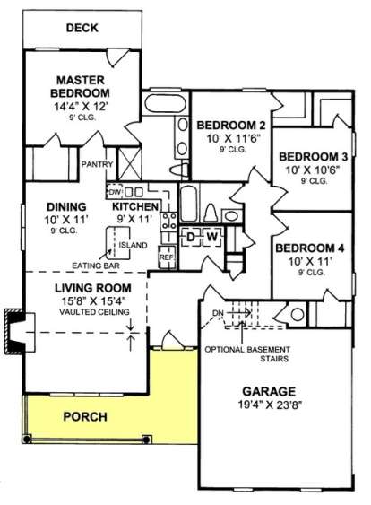 Floorplan 1 for House Plan #4848-00239