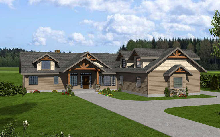 House Plan House Plan #1391 Angled Front Elevation