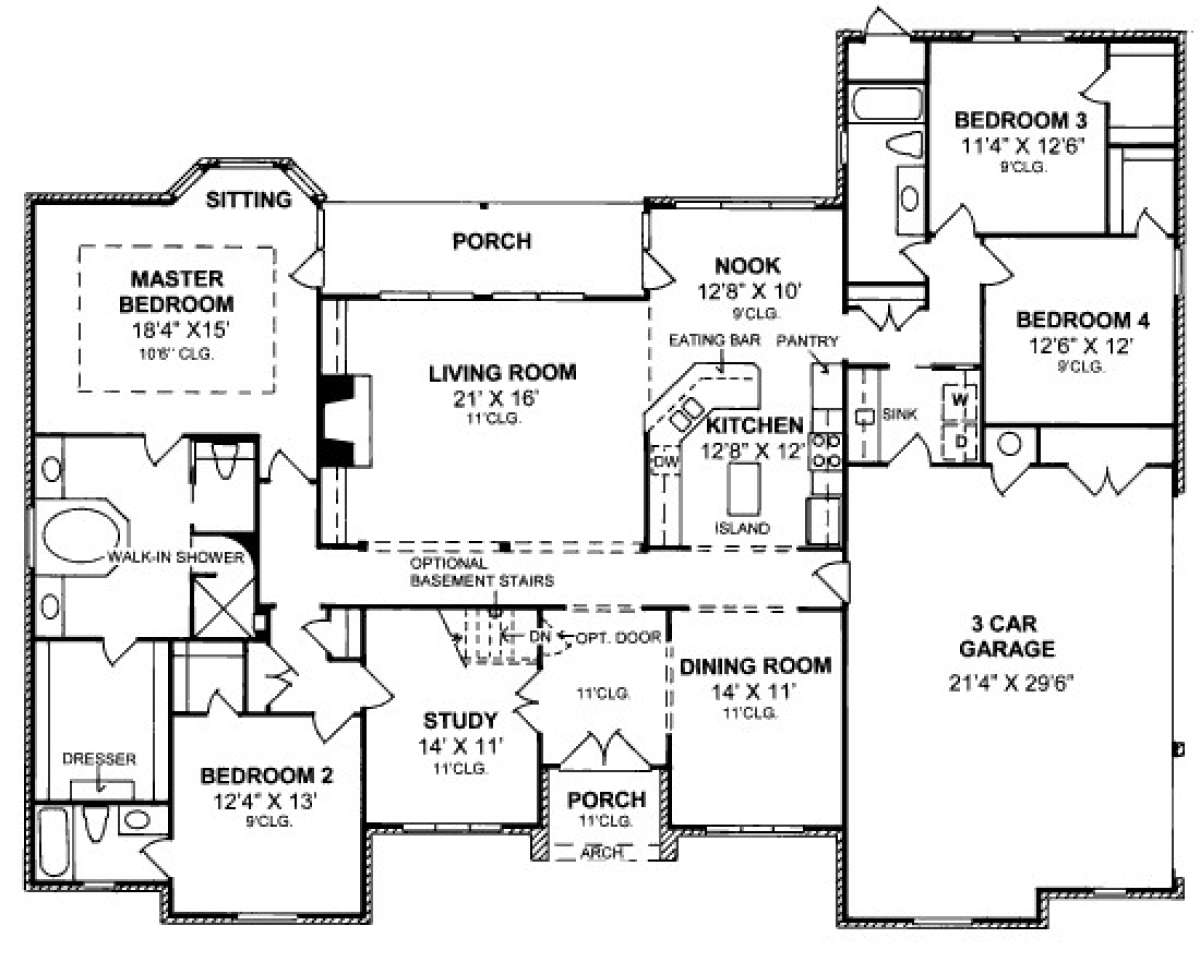 Floorplan 1 for House Plan #4848-00249