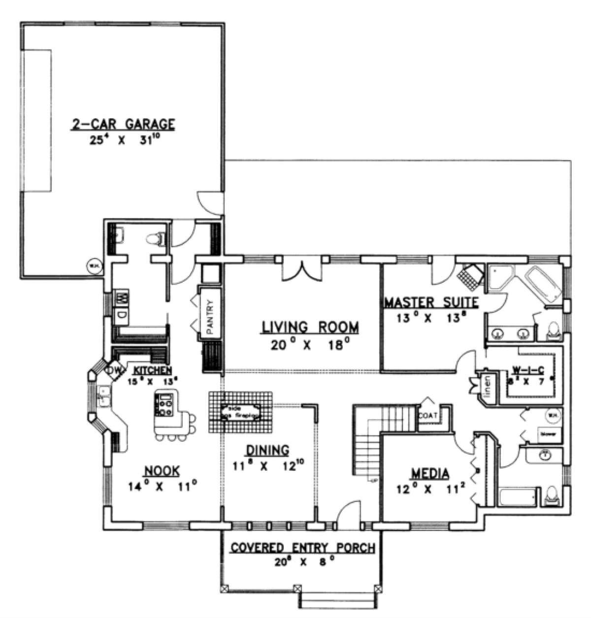 First Floor for House Plan #039-00140