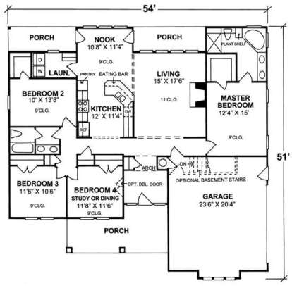 Floorplan 1 for House Plan #4848-00255