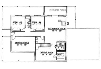 Basement Floor for House Plan #039-00141