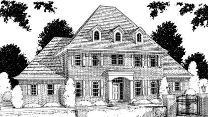 Colonial House Plan #4848-00278 Elevation Photo