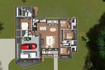 Overhead Floor Plan for House Plan #4848-00281