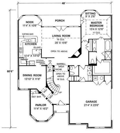 Floorplan 1 for House Plan #4848-00285