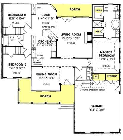 Floorplan 1 for House Plan #4848-00288