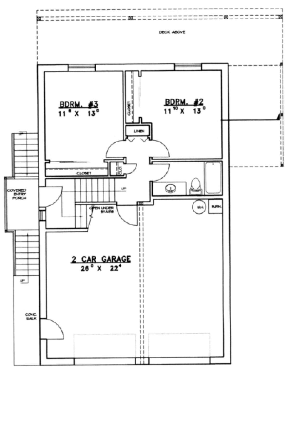 Basement Floor for House Plan #039-00144