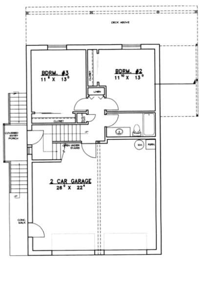 Basement Floor for House Plan #039-00144