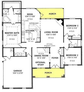 Floorplan 1 for House Plan #4848-00296
