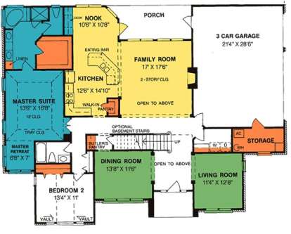 Floorplan 1 for House Plan #4848-00299