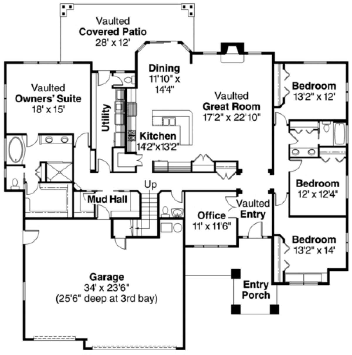 Floorplan 1 for House Plan #035-00379