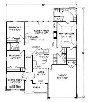 Floorplan 1 for House Plan #4848-00303