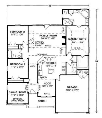 Floorplan 1 for House Plan #4848-00303