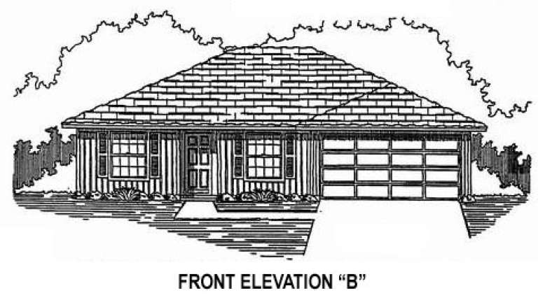 Ranch House Plan #4766-00001 Elevation Photo