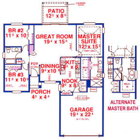 Floorplan 1 for House Plan #4766-00006