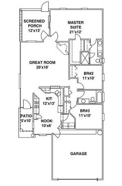 Floorplan 1 for House Plan #4766-00009