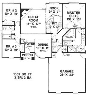 Floorplan 1 for House Plan #4766-00010
