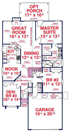 Floorplan 1 for House Plan #4766-00012