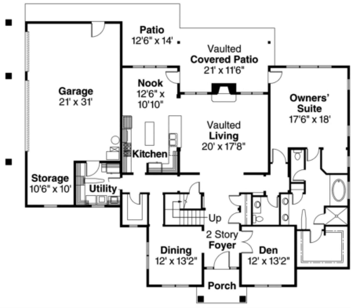 Floorplan 1 for House Plan #035-00381