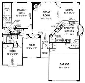 Floorplan 1 for House Plan #4766-00017