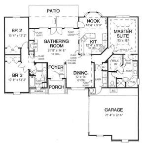 Floorplan 1 for House Plan #4766-00019