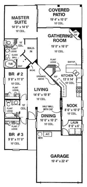 Floorplan 1 for House Plan #4766-00021