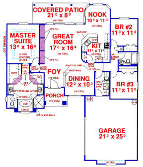 Floorplan 1 for House Plan #4766-00022