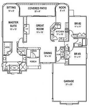 Floorplan 1 for House Plan #4766-00023