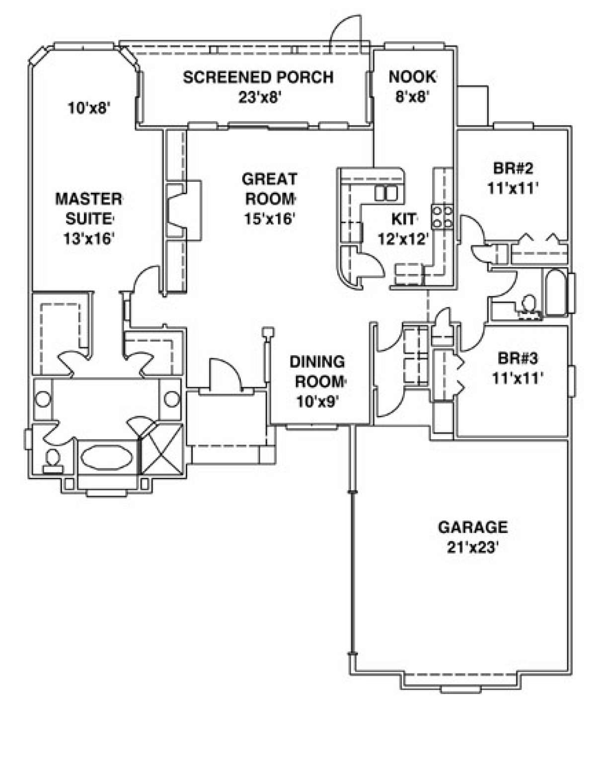 Floorplan 1 for House Plan #4766-00024