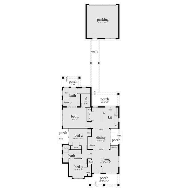 House Plan House Plan #140 Drawing 1