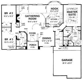 Floorplan 1 for House Plan #4766-00025