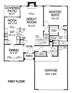 Floorplan 1 for House Plan #4766-00027