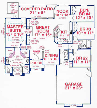 Floorplan 1 for House Plan #4766-00029