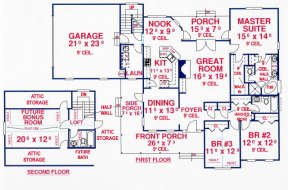 Floorplan 1 for House Plan #4766-00030