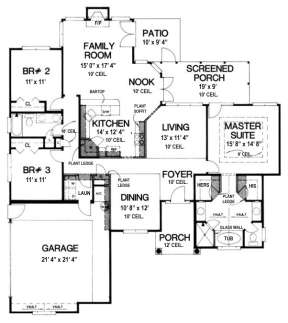 Floorplan 1 for House Plan #4766-00031