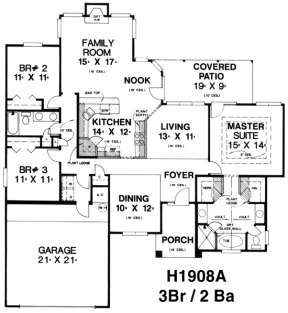 Floorplan 1 for House Plan #4766-00032