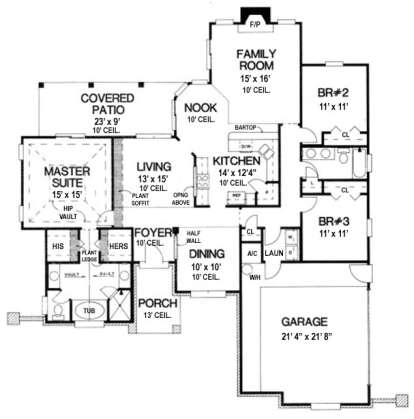 Floorplan1 for House Plan #4766-00033