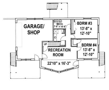 Basement Floor for House Plan #039-00145