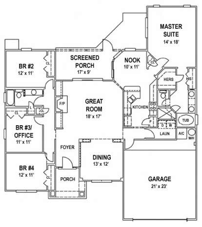 Floorplan1 for House Plan #4766-00037