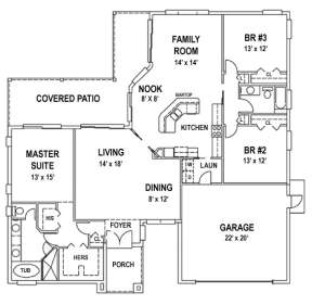 Floorplan 1 for House Plan #4766-00039